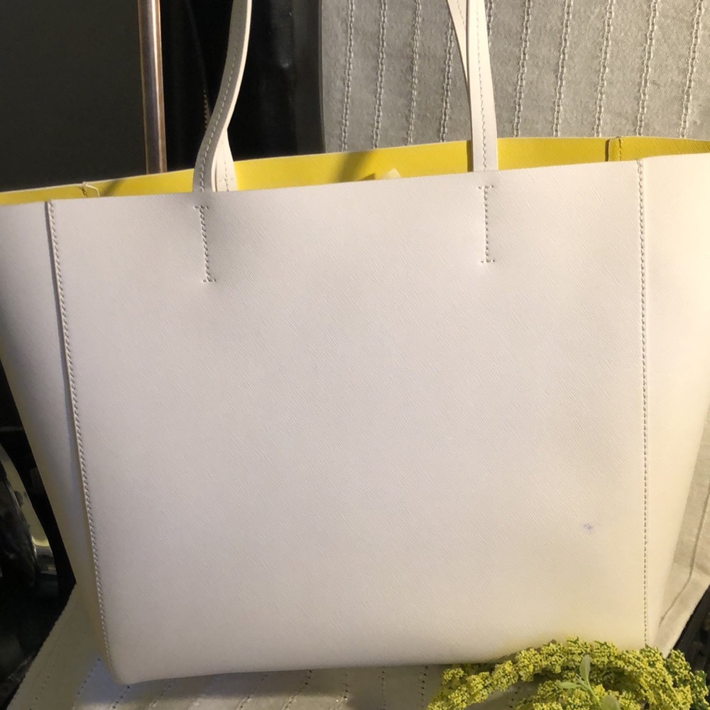 kate spade White Tote with Perforated BANANAS and Yellow Zip Wallet - Picture 4 of 9